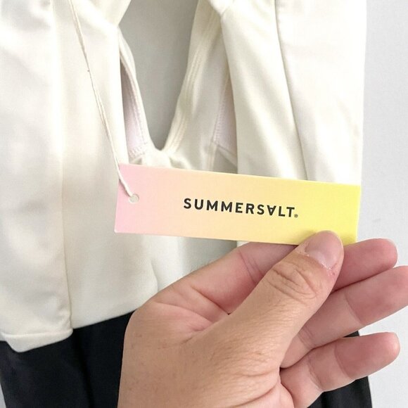 NEW Summersalt Deep Dive One Piece Black / White Swimsuit Crisscross Back Sz 14 - Picture 8 of 12